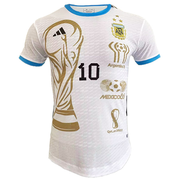 Argentina 78 special commemorative jersey white uniform men's soccer kit football sport t-shirt 2022 world cup